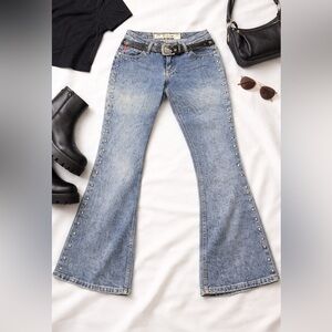 Vintage Y2K Mudd Studded Flare Jeans Low Rise Bootcut Denim Size 9